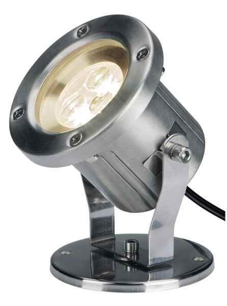 NAUTILUS LED 304B, Outdoor Strahler, 3000K, IP55, edelstahl gebürstet