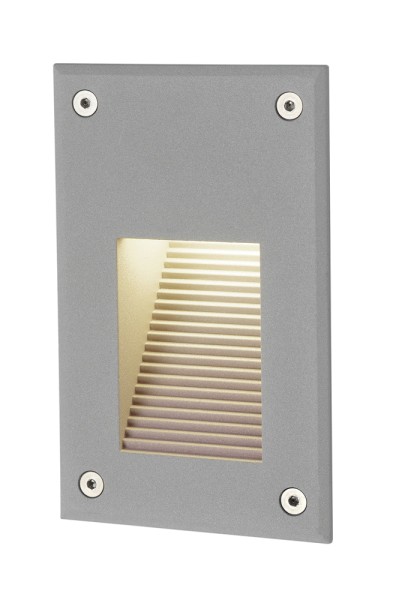 BRICK DOWNUNDER, Outdoor Wandeinbauleuchte, LED, 3000K, IP54, vertikal rechteckig silbergrau