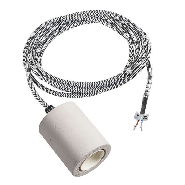 FITU, Pendelleuchte, E27, Beton, 2,5m Kabel mit offenem Kabelende, max. 60W