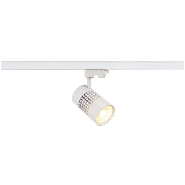 STRUCTEC, Spot für Hochvolt-Stromschiene 3Phasen, LED, 3000K, rund, weiß, 60°, 25,6 W