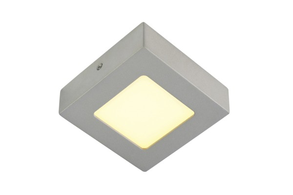 SENSER 6, Wand- und Deckenleuchte, LED, 3000K, eckig, silbergrau, 6W