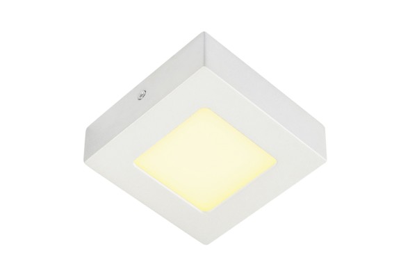 SENSER 6, Wand- und Deckenleuchte, LED, 3000K, eckig, weiß, 6W