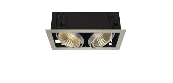 KADUX 2 SET, Einbauleuchte, zweiflammig, LED, 3000K, xl, rechteckig, aluminium gebürstet, 30°, 54W