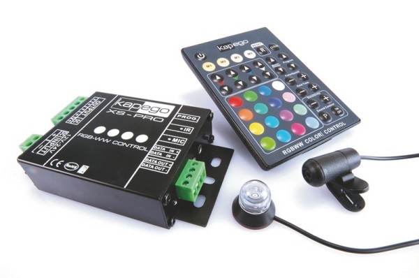 KapegoLED Controller, XS-Pro RGB + WW Color, spannungskonstant, dimmbar: IR-Fernbedienung, 12-24V DC