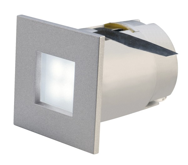 MINI FRAME, Einbauleuchte, 4 LED, 6500K, eckig, silbergrau, 0,3W