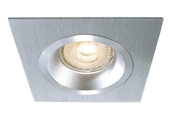 Deko-Light Deckeneinbauring, Aluminium, silberfarben gebürstet, 50W, 12V, 92x92mm