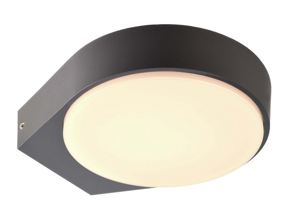 Deko-Light Wandaufbauleuchte, Virginis, Aluminium Druckguss, Dunkelgrau, Warmweiß, 120°, 12W, 230V