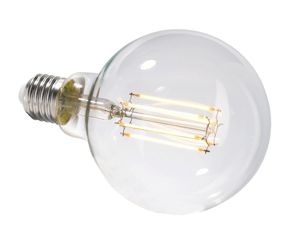 Deko-Light Leuchtmittel, Filament E27 G95 2700K, Glas, Warmweiß, 300°, 8W, 230V, 44mA, 140mm