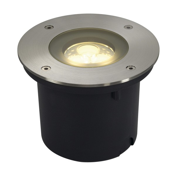 WETSY, Outdoor Bodeneinbauleuchte, LED, 3000K, IP67, rund, edelstahl 316, Glas teilsatiniert, 3W