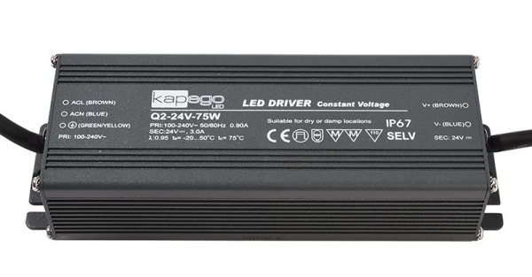 Deko-Light Netzgerät, Q2-24V-75W, Aluminium Druckguss, Anthrazit, 75W, 24V, 186x64mm