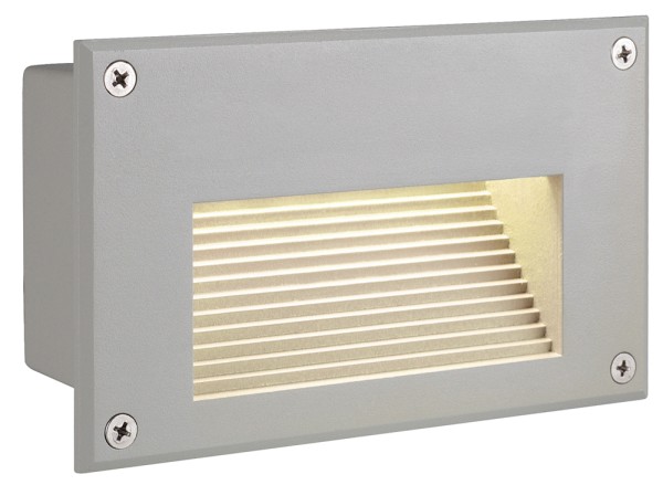 BRICK DOWNUNDER, Outdoor Wandeinbauleuchte, LED, 3000K, IP54, rechteckig, silbergrau