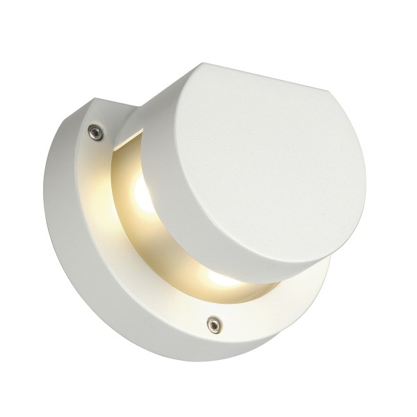 KYKLOP, Outdoor Wandleuchte, LED, 3000K, IP44, rund, weiß, max. 3W