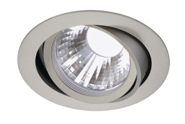 NEW TRIA DISK, Einbauleuchte, LED, 4000K, rund, silbergrau, 35°, inkl. Clipfedern