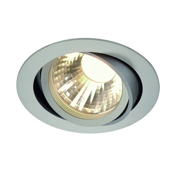 NEW TRIA DISK, Einbauleuchte, LED, 2700K, rund, silbergrau, 60°, inkl. Clipfedern