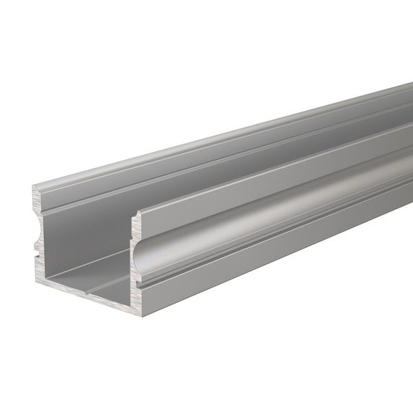 Reprofil, U-Profil hoch AU-02-15 für LED Stripes bis 16,3 mm, Silber-matt, eloxiert, 2000 mm