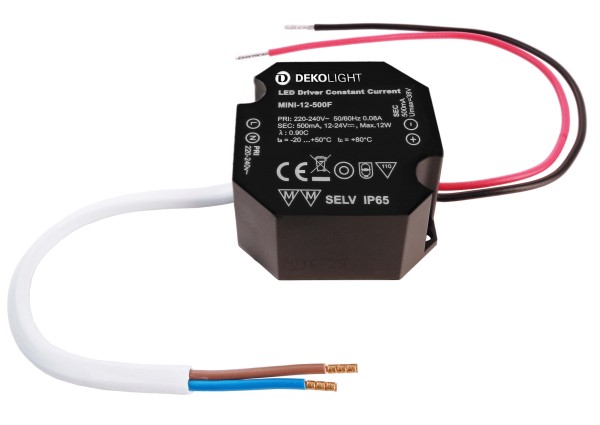 Deko-Light Netzgerät, OCTO, DIM, CC, RSM-12-500T/12W, Kunststoff, Schwarz, 12W, 12-24V, 500mA