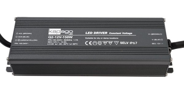 Deko-Light Netzgerät, Q2-12V-150W, Aluminium Druckguss, Anthrazit, 150W, 12V, 224x70mm