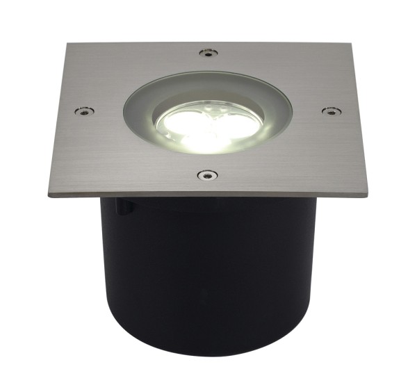 WETSY, Outdoor Bodeneinbauleuchte, LED, 5700K, IP67, eckig, edelstahl 316, Glas teilsatiniert, 3W