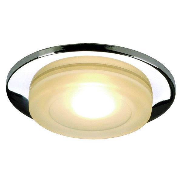 BAGUS IP65 Downlight, rund, chrom, satiniertes Glas, MR16, max. 35W