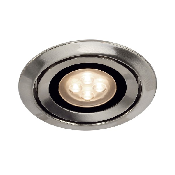 LUZO INTEGRATED LED, Einbauleuchte, LED, 3000K, rund, metall gebürstet, 36°, 12,6W