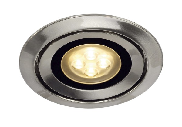 LUZO INTEGRATED LED, Einbauleuchte, LED, 2700K, rund, metall gebürstet, 36°, 12,6W