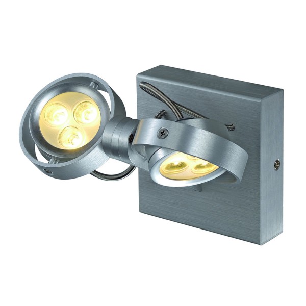 KALU II LED DOUBLE Wand- und Deckenleuchte, alu gebürstet, 2x 3x1W, 3000K