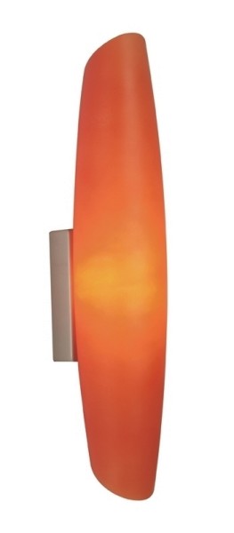 Wandleuchte Tube, matt-silber, orange