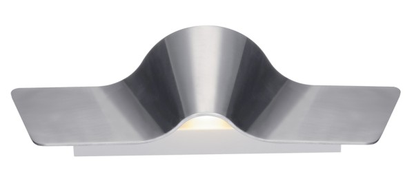 WAVE WALL 45, Wandleuchte, LED, 3000K, aluminium gebürstet, 2x9W