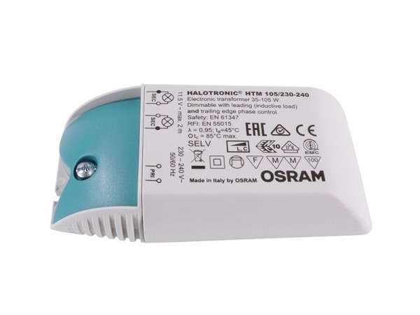 Osram Netzgerät, HTM 105/230-240 elektronisch, Kunststoff, Grau / Grün, 105W, 11V, 410mA, 108x52mm