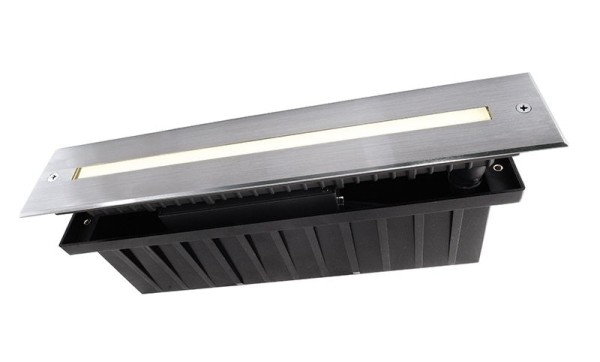 Deko-Light Bodeneinbauleuchte, Slim Line I 5,4WW, Edelstahl, silberfarben, Warmweiß, 110°, 5W, 230V