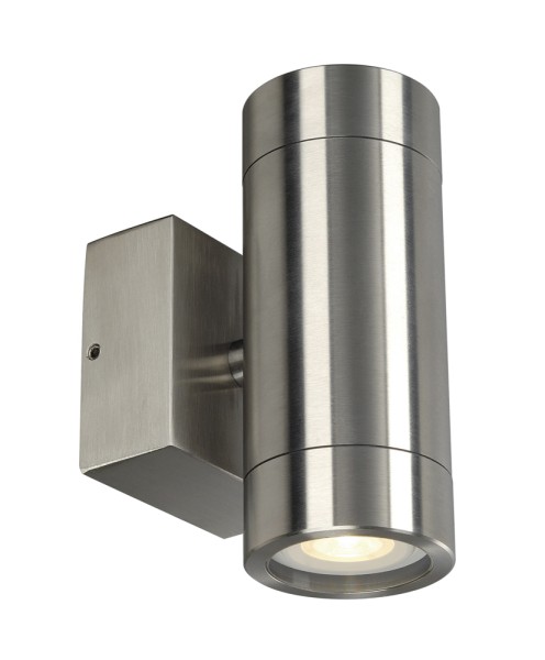 ASTINA STEEL, Outdoor Wandleuchte, QPAR51, IP44, rund, edelstahl 304, max. 70W