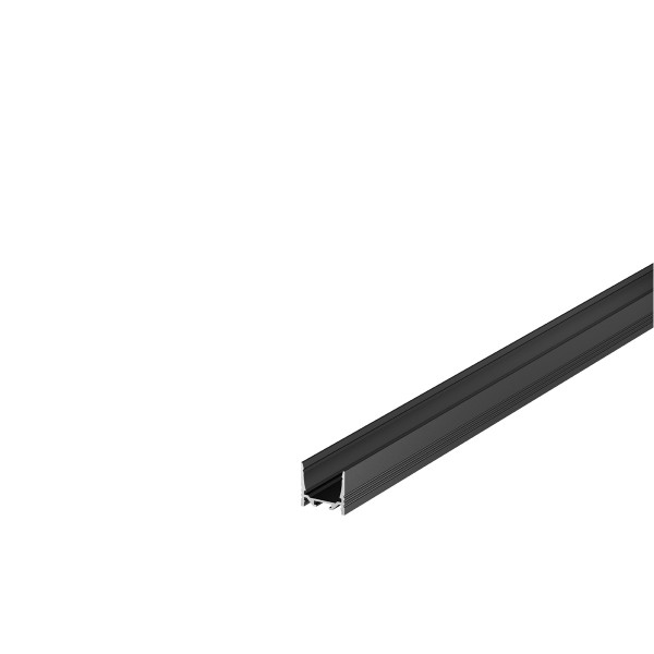 GRAZIA 20, Aufbauprofil, LED, standard, gerillt, 3m, schwarz