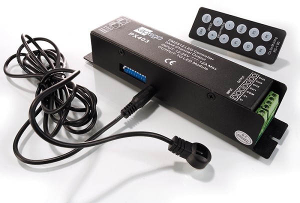 KapegoLED Controller, DMX 512 Driver 4 + IR Ffernbedienung, dimmbar: DMX512, 12-2