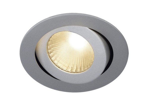 BOOST TURNO, Einbauleuchte, LED, 3000K, schwenkbar, rund, silbergrau, 9W