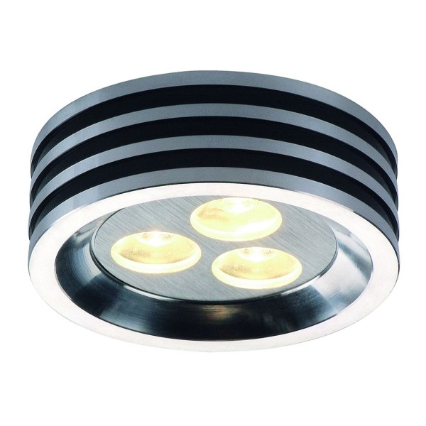 ZEBLED ROUND 3 Downlight, alu gebürstet, 3x1W LED, warmweiss, 3200K