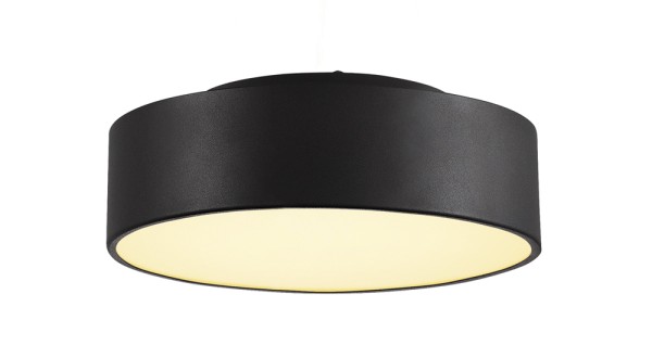 MEDO 30, Deckenleuchte, LED, 3000K, rund, schwarz, Ø 28 cm, zur Pendelleuchte umrüstbar, 12W