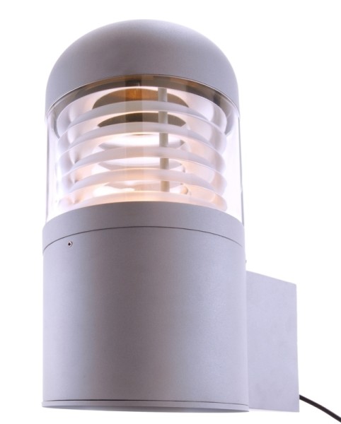 Outdoorwandleuchte Ademe, 100 W, Druckguss silber