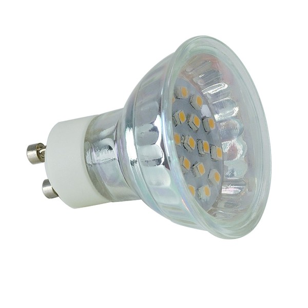 GU10 LED, mit 18 LED, warmweiss, 230V