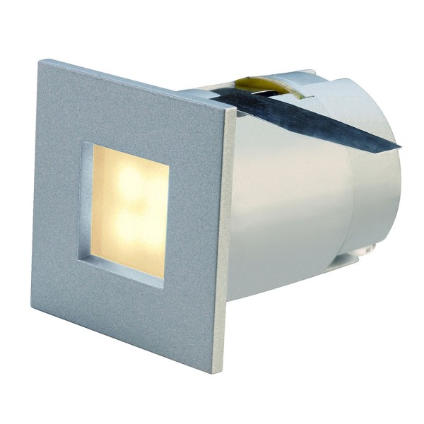 MINI FRAME LED Einbauleuchte, eckig, silbergrau, 0,3W, 4 LED, warmweiss