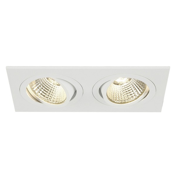 NEW TRIA 2 SET, Einbauleuchte, zweiflammig, LED, 2700K, rechteckig, weiß, 38°, 14,7W, Clipfedern