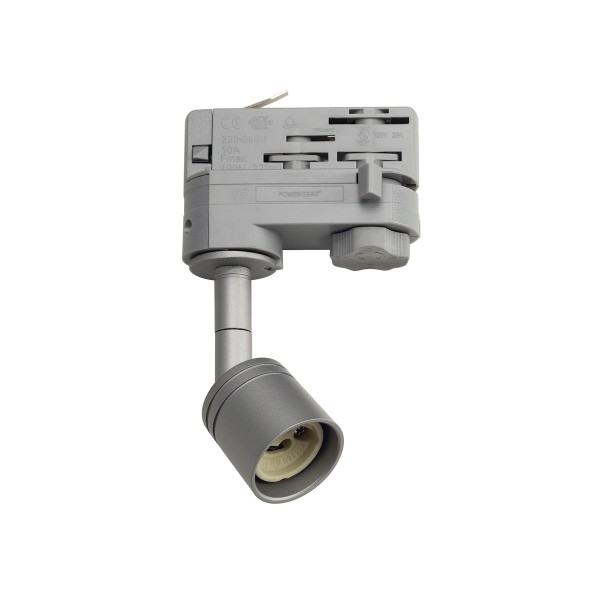 PURI SPOT-SET, LED GU10 51 mm, silbergrau, inkl. Philips 5,3W, 3000K, 36° LM und 3Phasen-Adapter